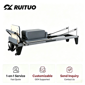 Full Track Aluminum Black Reformer-Silent <b>Sliding</b> Core <b>Bed</b> Wooden Packaging Home Gym Fitness Equipment L7564 Aluminum Frame Dura - Product Image 2