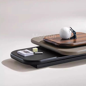 Tavolino da <span class=keywords><strong>Caffè</strong></span> Moderno Girevole con Specchio, Design Retrò di Lusso per Soggiorno, Creativo e Irregolare in Legno - Product Image 4