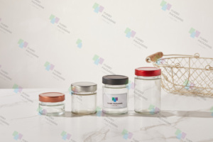 Frascos de vidrio con tapa de aluminio, tarro de miel de 180 ml, frasco de vidrio con tapa para alimentos, tarros de vidrio de calidad alimentaria para almacenamiento en la cocina. - Product Image 2