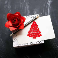 Pegatinas decorativas navideñas, pegatinas para sellar árboles de Navidad, pegatinas para tarjetas de felicitación de Feliz Navidad (6 pegatinas por juego)