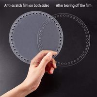 2 pièces de cercles ronds en acrylique transparent de 7 pouces/18 cm de diamètre, 45 trous, pour le crochet DIY, sac en plastique pour créer votre propre sac