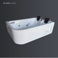 Baignoire de massage moderne Aqua Corner en forme de L 1.8m acrylique blanc Double Whirlpool Tablier Installation Baignoire d'hôtel