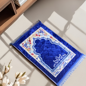 Alfombra de oración islámica tradicional plegable con una superficie suave, duradera y lavable, adecuada para el hogar, viajes y uso diario. - Product Image 5