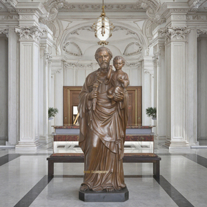 Iglesia Religiosa Decoración Bronce <span class=keywords><strong>Joseph</strong></span> Con Niño Jesús Estatua Esculturas para la venta - Product Image 1