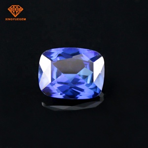 Échantillon Gratuit de Pierres Précieuses en Gros 35 #   <span class=keywords><strong>Saphir</strong></span> bleu <span class=keywords><strong>synthétique</strong></span> en corindon taille émeraude - Product Image 1