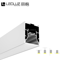 Profilé LED suspendu ALP6380 en aluminium à haute dissipation thermique avec diffuseur givré en PC pour éclairage linéaire commercial