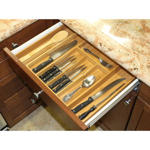 DB Oceanstar 5-Piece Bamboo Expandable Drawer Utensil Organizer <b>Set</b> with Adjustable Plastic Dividers for Home Use Packaged <b>Boxes</b> - Product Image 4