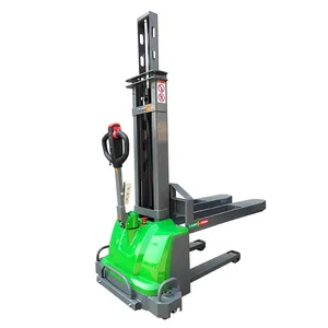 Self Loading Lifting Portable Electric Forklift Stacker 1ton 1.2ton 1.5m Portable Forklift Manufacture