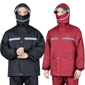 مصنع الجملة للرجال والنساء جاكيتات بانت للماء والعتاد عاكس Rainsuit