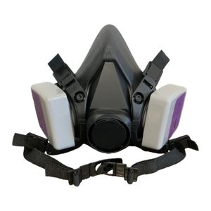 Masker Gas Respirator Kimia, 6200 set setengah wajah dengan <span class=keywords><strong>Filter</strong></span> ganda dapat diganti lukisan pernis - Product Image 2