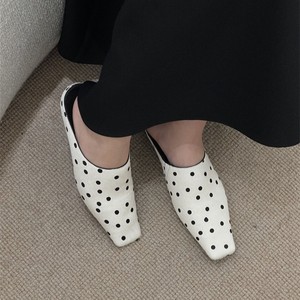 Mules Casuales Vintage Franceses de Primavera-Verano 2026 con Estampado de Puntos, Versátiles y sin Talón para Mujer - Product Image 3