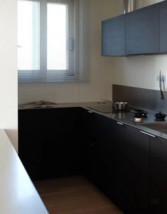 Gabinete de Cocina Negro de Estilo Moderno Personalizado con Isla de Lujo, Almacenamiento Integrado, Madera Sólida, Almacenamiento Montado en la Pared - Product Image 5