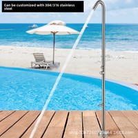 Colonne de douche extérieure en acier inoxydable brossé, ensemble de douche au sol pour piscines et plages, qualité 304/316, résistant à la corrosion