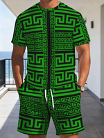 T-shirt décontracté pour homme à manches courtes, col rond, coupe ample, imprimé numérique 3D avec motif, en polyester