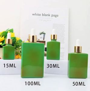 Customized 125ml Lab Glass <b>Bottles</b> Hot Stamping Screw Cap Green Oil <b>Blending</b> Sub-Packaging Square Shape Dark Square Supply - Product Image 6