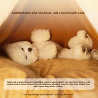 Coussin de lit chaud pour animaux de compagnie, pour chats et chiens, canapé, tente mignonne, nid de Noël en forme d'élk, pour chiots et chatons, pour l'automne et l'hiver, lit-caverne pour chiens et chats