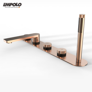 Empolo Hot Sale 2 Functions Waterfall Deck Mounted Bathroom Bathtub Shower Faucet Set 5 Hole Tub And Shower Mixer Tap