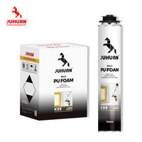 JUHUAN K99 Mousse de polyuréthane noire résistante aux UV pour la construction, scellant en spray pour le remplissage des interstices de portes et fenêtres, isolation thermique