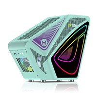 Gaming Internet Cafe E-sports Hotel Desktop Wall-mounted Irregular Case ARGB Colorful Light Panel ATX Full Tower Computer Case
