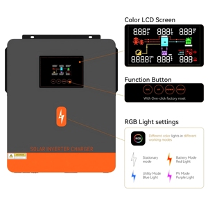 PowMr EU Hot Selling 4.2KW 6.2KW <strong>24V</strong> 48V 220V Hybrid Solar <strong>Inverter</strong> Built in 120A MPPT All in One Solar <strong>Inverter</strong> - Product Image 2
