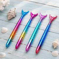 Stylo Gel Promotionnel Sirène Kawaii Mignon en Plastique 0,5 mm, Encre Noire à Écriture Fluide pour Filles, Prise de Notes, Journalisation, Bureau, École