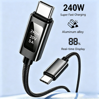 Cable de Carga Rápida USB-C a Tipo-C PD3.1 de 240W 5A, Revestimiento de Nailon Trenzado, Conductor de Cobre Puro, 1-3 Metros, para Uso con Cámaras IOS