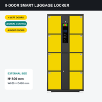 Casier à bagages intelligent à 8 portes avec serrures électroniques, armoire de rangement en acier pour les gymnases, les écoles et les supermarchés