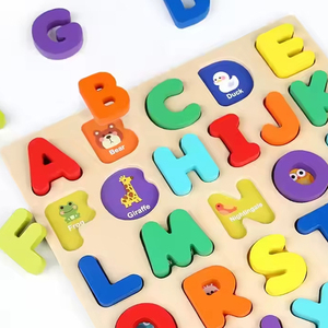 Diskon besar Set papan teka-teki Jigsaw 3D kayu alfabet dan angka Montessori mainan pembelajaran edukasi untuk anak laki-laki dan perempuan - Product Image 4