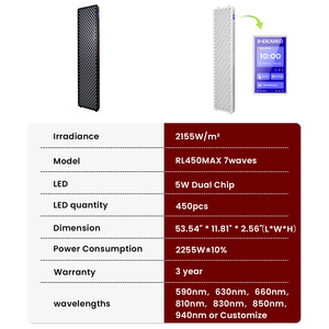 Pannello per Terapia a Luce Infrarossa a 7 Lunghezze d'Onda di Medie Dimensioni 2026 per Trattamento Corpo Intero, Dispositivo per Terapia a Luce Rossa Pulsata per Uso Domestico - Product Image 2