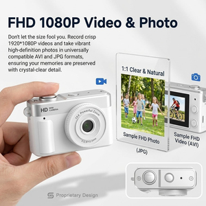 Mini caméra HD 1080P, petit caméscope numérique, zoom 16X, batterie rechargeable, écran IPS, appareil compact pour projets scolaires - Product Image 1