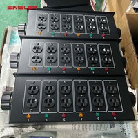 Caja de Distribución de Energía Portátil para DJ, 6 Salidas/Entradas, 16A/20A, Enchufe Americano, Entrada de 19 Polos, Caja de Alimentación Socapex de 6 Canales y 19 Pines