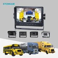 STONKAM 9 inç HD araç izleme quad-view kamyon monitör otobüs kamera sistemi binek otomobiller için ters görüntü ekran