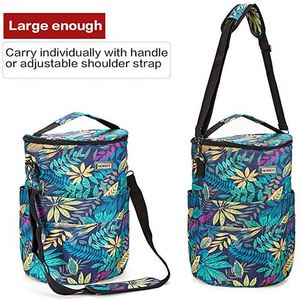 Custom Round Crochet Knitting Storage Bag with Front Compartment & Drawstring Closure for Separate Accessory Storage - Product Image 4