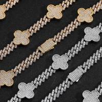 Ensemble de bijoux à chaîne cubaine papillon en laiton de haute qualité accessoires plaqués or pour hommes et femmes pour les mariages vente en gros d'usine