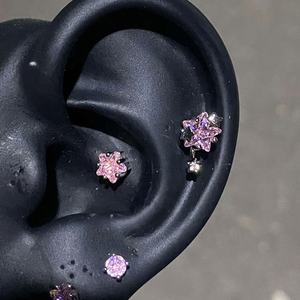 Asymmetrical Star Stud Earrings <b>for</b> <b>Women</b> Sculptural Exaggerated Geometric Trendy Party 14K Gold Plated Custom Made Stainless - Product Image 2