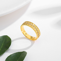 Bague de Fiançailles en Or 18K pour Hommes et Femmes, Motif Épi de Blé, Bague Creuse 5D en Or AU750, Qualité Dropshipping