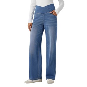 Jean taille haute colombien pour femme, effet push-up, contrôle du ventre, en denim - Product Image 5
