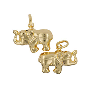 Gold Plated Brass <b>Elephant</b> Pendant Necklace Cute Animal Charm Unisex Fashion Jewelry <b>Gift</b> Pendants - Product Image 5
