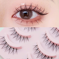 Lot de 5 paires de faux cils, outils de beauté faits à la main, cils légers, mini-boîte de rangement, faux cils Pestanas, cils naturels