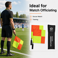 Drapeaux de juge de football haute visibilité pour arbitre de touche, portables, durables, imperméables, rotation à 360 degrés, pliables