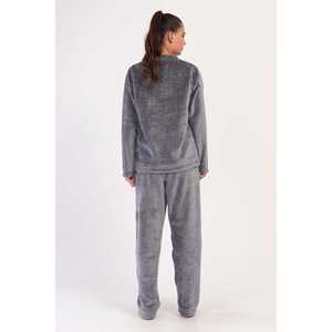 Ensemble de pyjama pour femmes en spandex, à épaules dénudées, manches longues, taille élastique, fermeture à logo personnalisé, motif dinosaure, respirant, taille XS pour l'hiver - Product Image 1