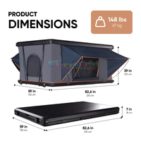 Tente de toit isolée en coque ABS pliante automatique Tente de toit à coque dure en aluminium pour le camping en plein air Jeep Tente de toit à coque dure pour voiture