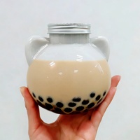 Bouteilles de thé au lait en plastique jetables en gros, 350 ml et 500 ml, emballage mignon en forme de chat, gobelets en plastique, bouteilles de boissons au thé au lait
