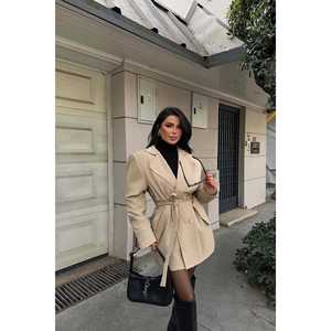 Abrigo de Gabardina Cruzado Vintage Alessandro para Mujer, Impermeable, con Cierre de Cinturón, de Algodón, para Primavera y Otoño, Estampado - Product Image 1