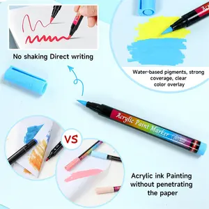 Pet Colorful Hair Fine Tip Acrylic Painter Marker Pen Set Rainbow Color Acrylic Paint Pen Acrylic Paint Pens Permanent Marker