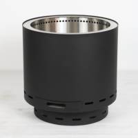 Poêle à bois portable sans fumée de 15 pouces en acier inoxydable avec gril barbecue pour le camping et le chauffage