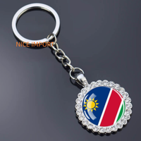 Porte-clés fleur en strass drapeau de la Mauritanie, très populaire, pour sac à dos, décoration de clés, breloque de portefeuille, souvenir de voyage