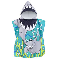 Serviette de bain et de plage à capuche pour enfants en microfibre, emballée individuellement, imprimé dessin animé, séchage rapide