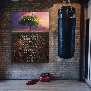 Peinture sur toile inspirante, citations de <span class=keywords><strong>motivation</strong></span> pour le <span class=keywords><strong>succès</strong></span>, affiches et tableaux muraux sur toile pour le bureau, pour garder le sourire et rester positif. - Product Image 6