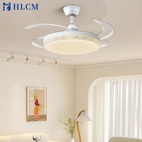 Ventilateur de plafond moderne avec télécommande, luminaire décoratif, LED tricolore, CRI 90, pales de 36/42/48 pouces, garantie 10 ans